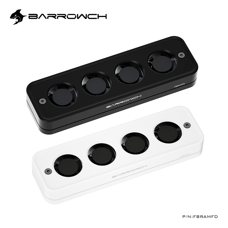 Ddr5 Rgb Ram - BARROWCH DDR5、DDR4 メモリファン空冷ヒートシンク、アルミニウム RAM 放熱アーマーベスト、4PIN ファンポート、ホワイト、ブラック、FBRAMFD