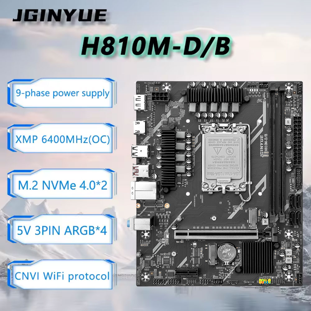 JGINYUE H810 マザーボード Intel LGA1 - Ddr5 64Gb のレビューと価格