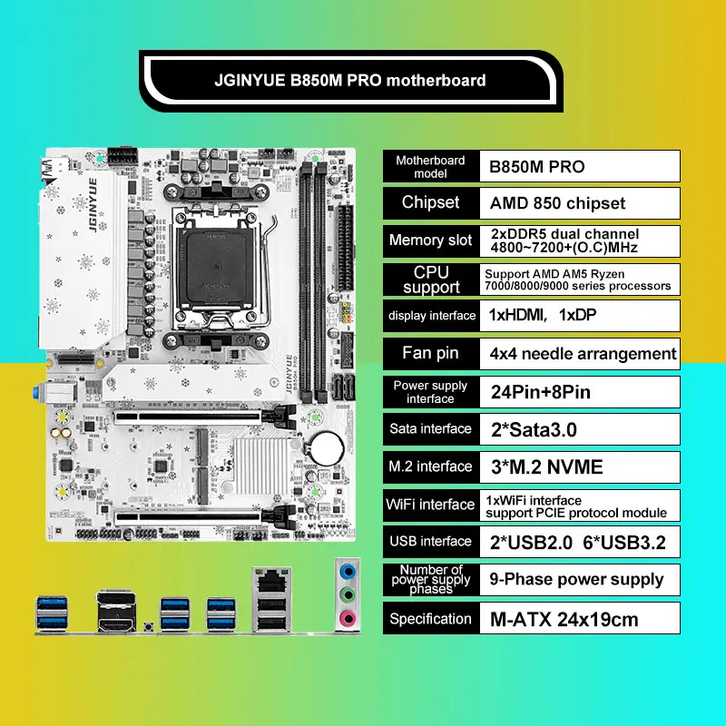 JGINYUE B850M Pro マザーボードセット、AM - Ddr5 6000Mhz のレビューと価格