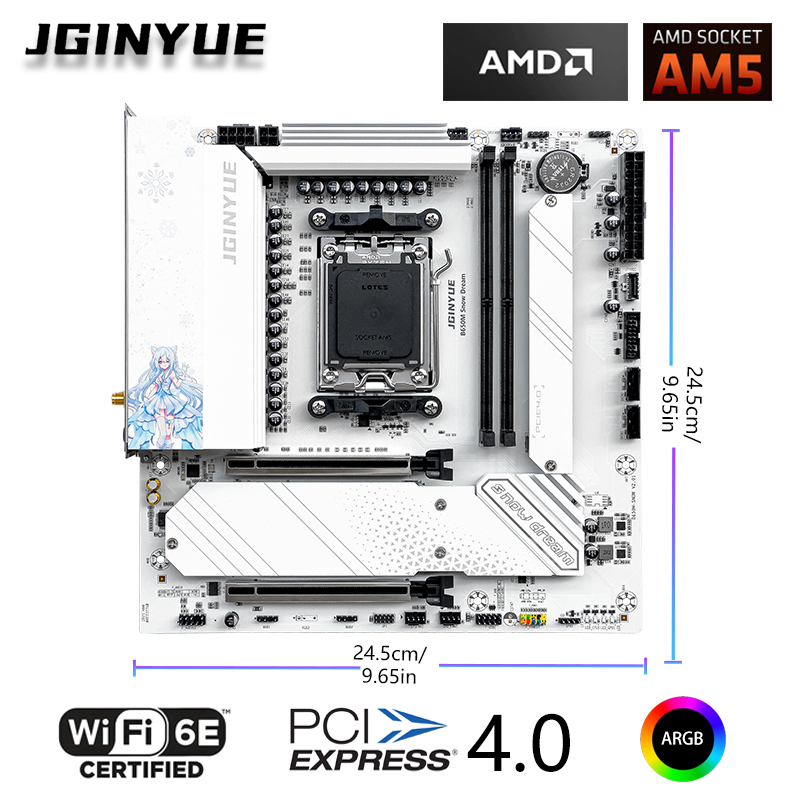 JGINYUE B650M スノードリーム WiFi マザー - Ddr5 Rgb Ram のレビューと価格